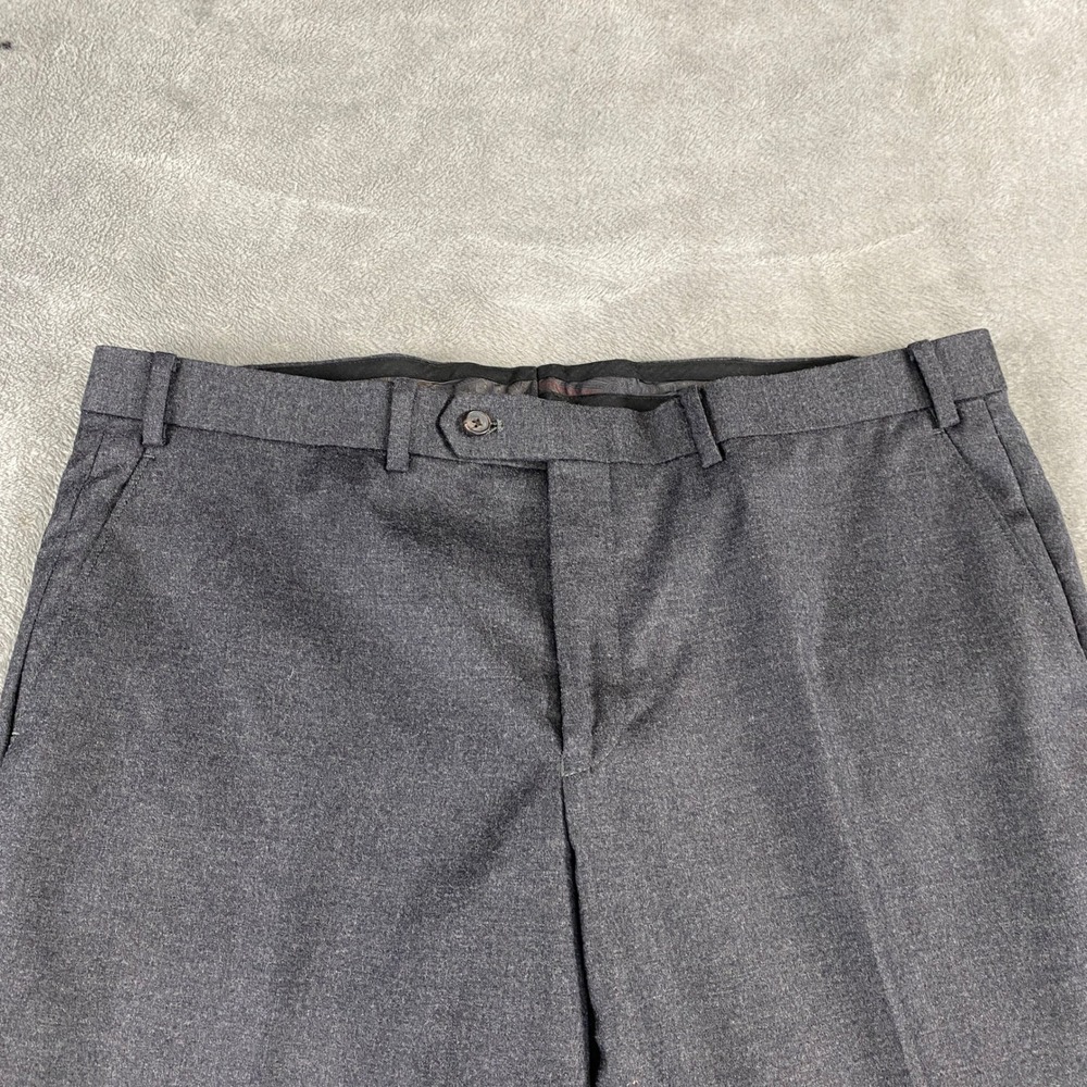 Lauren Ralph Lauren Dress Pants Mens 40x30 Grey Wool Silk Flat Front Trousers - Picture 3 of 10